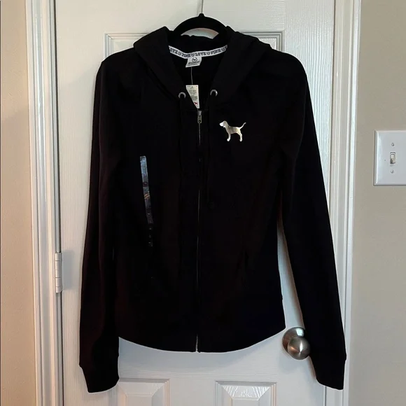 NWT PINK Victoria’s Secret Rare Sequin Zip Up Hoodie - Picture 4 of 11